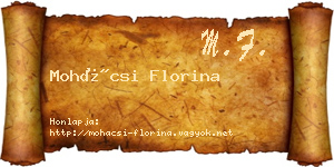 Mohácsi Florina névjegykártya